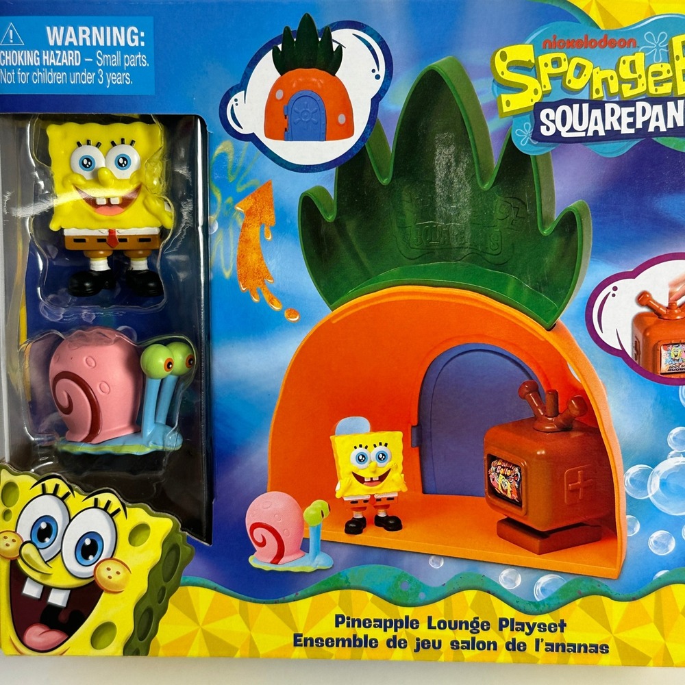 Nickelodeon SpongeBob SquarePants Pineapple Lounge Playset Kids New Gary Figures